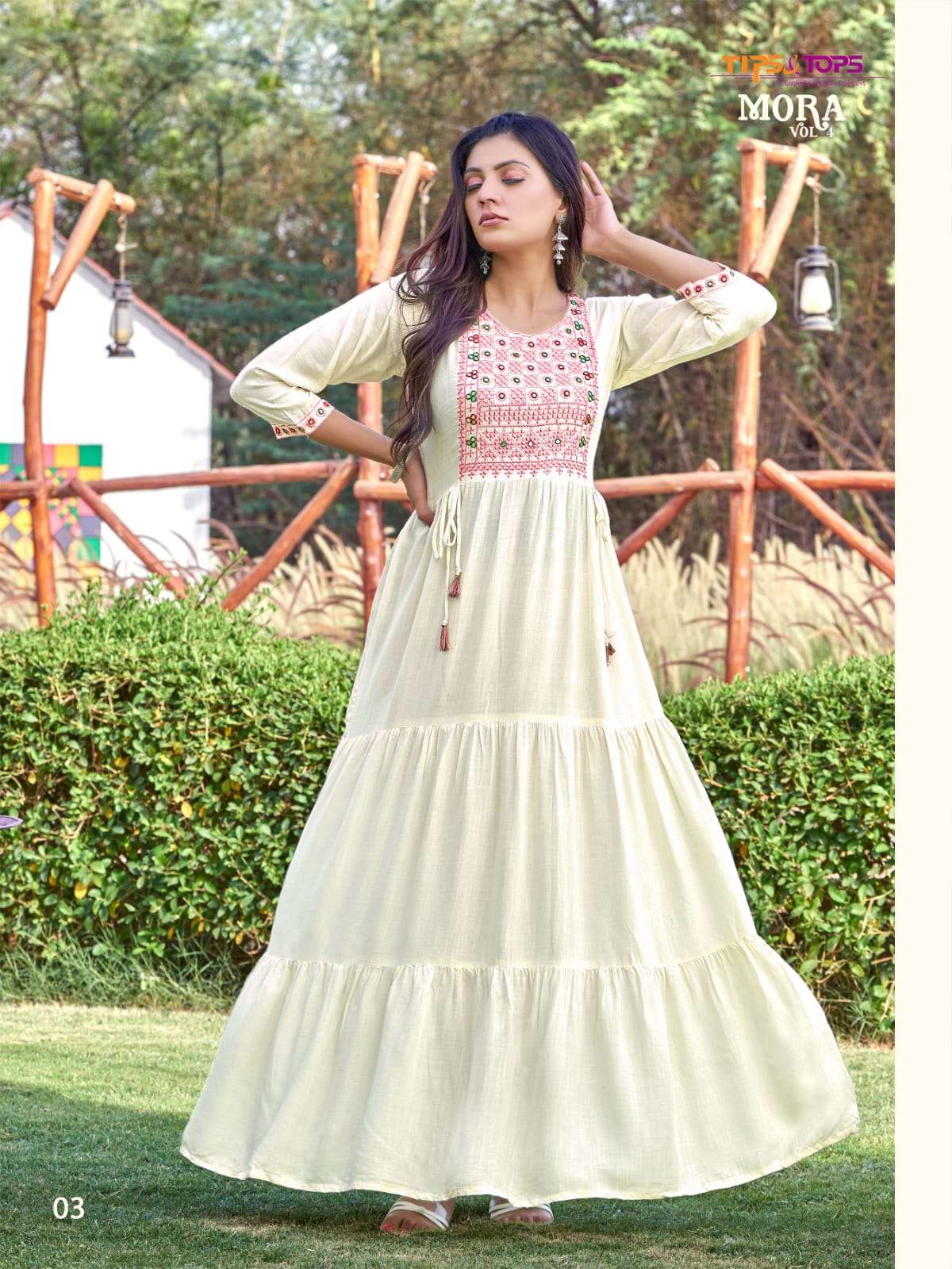 MORA VOL 04 BY TIPS TOPS BRAND PARTY WEAR HEAVY RAYON HAND WORK